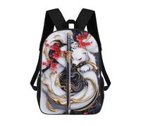 sinyumoney White Bear Samurai Polar 17 Inch Kids Backpack Fashion Fun Backpack Book Bag for Boys And Teenager 3D Printed for Boys