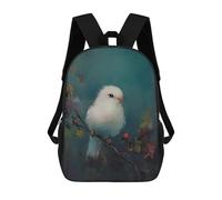 sinyumoney White Bird on Branch Children's Backpacks School 3D Printed Bag Bookbag for Kids Travel Rucksacks Boy Girl Book Bags Kids School Bag 17inch