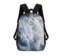 sinyumoney White Cat And Frozen Castle Backpack School Business Laptop Rucksack Bag Unisex Casual Daypack for Girls Boys Teenage 17inch