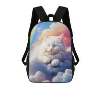 sinyumoney White Cat Sleeping Clouds School Bags Large Water Resistant Laptop Backpack for Campus Outdoor Travel Sports 17inch