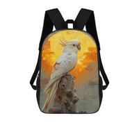sinyumoney White Cockatoo Sunset School Backpack Travel College Rucksack Backpacks for Campus Outdoor Travel Sports 17inch