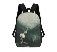 sinyumoney White Deer in Mountain Landscape School Bags Secondary Causal Travel High School Bags for School/Work/Travel 17inch