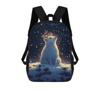sinyumoney White Deer in Snow School Backpack Water Resistant Travel Backpack Computer Bag for Girls Boys Teenage 17inch