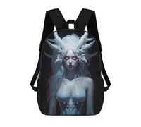 sinyumoney White Demon Girl Children's Backpack, Schoolbag Large Capacity Students Bookbag Rucksack Knapsack for Boys Girls Adults Teen 17inch