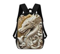 sinyumoney White Dragon Art Deco Backpack School Bag Travel College Rucksack Backpacks for Campus Outdoor Travel Sports 17inch