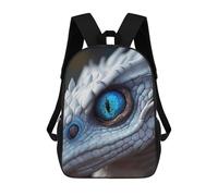 sinyumoney White Dragon Blue Eye Children's School Backpack 3D Printed for Kids Travel Rucksacks Book Bags for Boys Elementary School Students 17inch