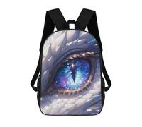 sinyumoney White Dragon Eye Universe Rucksack Secondary Causal Travel High School Bags for Men, Women & Teenage Boys 17inch