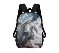 sinyumoney White Dragon in Clouds -2 Kids School Backpack 3D Printed Backpacks Fashion School Bag Rucksacks for Boys Elementary And Middle School Students 17inch