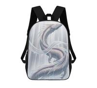 sinyumoney White Dragon Waterfall Fantasy Art Children's 17 Inch School Backpack 3D Printed Anime Movies for Kids Travel Rucksacks Book Bags Kids School Bag