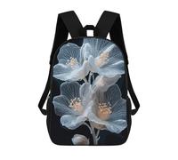 sinyumoney White Flowers School Backpack Work Laptop Backpack Rucksack Bag for Camping Outdoor Adventures And Daily Travel 17inch