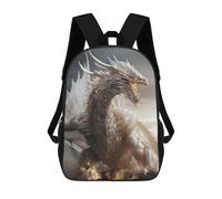 sinyumoney White Gold Dragon School Backpack 3D Printed School Bags Boys Girls Laptop Backpack for Kids/Students/Adults 17inch