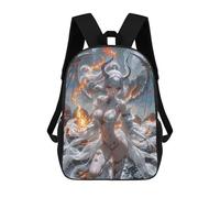 sinyumoney White-Haired Demoness with Fire Backpack School Work Business College School for Men, Women & Teenage Boys 17inch