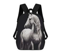 sinyumoney White Horse Backpack School Bag Water Resistant Computer Rucksack for Campus Outdoor Travel Sports 17inch