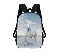 sinyumoney White Horse in Desert Sky Backpacks 3D Printed Kids School Backpack Outdoor Casual Daypack Fashion Casual Children Backpacks Cute Travel Bags 17inch