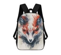 sinyumoney White Kitsune Fox Painting Ronaldo Backpack, Children's Backpack, Student School Bag, Book Bag, 3D Printed School Bag For Boys And Girls, 17inch