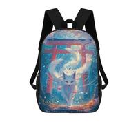sinyumoney White Kitsune Fox Spirit Children's Backpacks School Backpack 3D Printed for Kids Travel Rucksacks Book Bags Kids 17inch School Bag