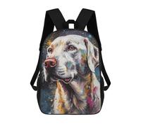 sinyumoney White Labrador Painting Backpack School Bag Backpack For Girls Boys Backpacks Large Capacity Kids Backpack Lightweight School Bags For Kids Students 17inch