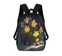 sinyumoney White Lilies Flowers Snow School Backpack Secondary Causal Travel High School Bags for Teenage Girls Boys Women Men 17inch