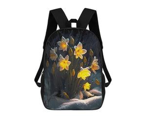 sinyumoney White Lilies Flowers Snow School Backpack Secondary Causal Travel High School Bags for Teenage Girls Boys Women Men 17inch