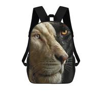 sinyumoney White Lion And Black Panther Rucksack Computer Rucksack for School/Work/Travel for Teenage Girls Boys Women Men 17inch