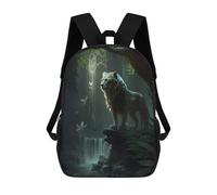 sinyumoney White Lion School Backpack 3D Printed School Bags Boys Girls Laptop Backpack for Kids/Students/Adults 17inch