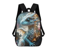 sinyumoney White Magical Baby Dragon Backpack 3D Printed Kids School Backpack High Capacity Travel Backpacks Book Bags Kids Backpack 17inch