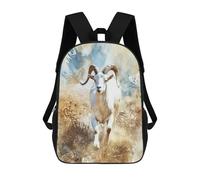 sinyumoney White Mountain Goat Running Backpack School Large Water Resistant Laptop Backpack for Teenage Girls Boys Women Men 17inch