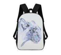 sinyumoney White Panther Fractal Rucksack Lightweight Schoolbag Dayback Bookbag College for Girl, Teen Girls 17inch