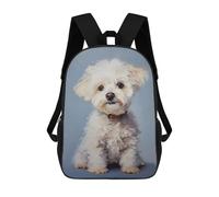 sinyumoney White Poodle Puppy Backpack School Fashion Stationery Backpack Waterproof Casual Daypacks for Campus Outdoor Travel Sports 17inch