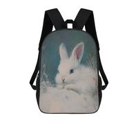 sinyumoney White Rabbit Painting School Backpack 3D Printed School Bags Boys Girls Laptop Backpack for Kids/Students/Adults 17inch
