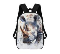 sinyumoney White Rhino Watercolor Backpack School Travel College Rucksack Backpacks for Men, Women & Teenage Boys 17inch