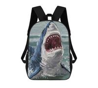 sinyumoney White Shark Attack Paintin School Backpack Water Resistant Travel Backpack Computer Bag - Perfect for Travel, Work And Daily Use 17inch