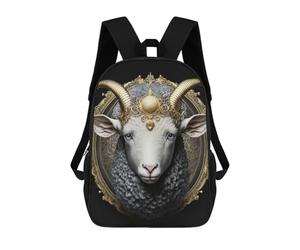sinyumoney White Sheep Golden Art School Bags Water Resistant Travel Backpack Computer Bag - Perfect for Travel, Work And Daily Use 17inch