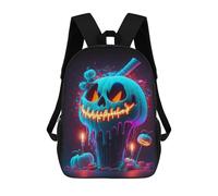 sinyumoney White Slime Pumpkin Backpack with Pocket 3D Printed Backpacks, Travel Rucksacks Book Bags Kids School Bag 17inch