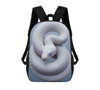 sinyumoney White Snake with Purple Eyes Kids Backpack, Kids School Bag 3D Printed School Backpacks for Boys And Teenager School Students 17inch