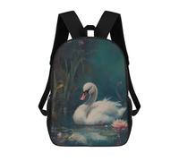sinyumoney White Swan in Pond Backpacks Kids School Backpack School Bag 3D Printed School Bag for Boys Elementary And Middle School Students 17inch