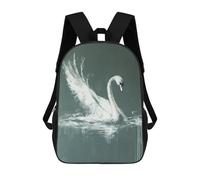sinyumoney White Swan on Dark Lake 3D Printed Children's School Backpack for Kids Travel Rucksacks Book Bags Kids School Bag 17inch