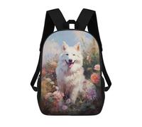 sinyumoney White Swiss Shepherd Dog Backpack School Fashion Stationery Backpack Waterproof Casual Daypacks for Campus Outdoor Travel Sports 17inch