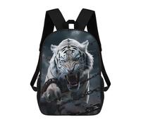 sinyumoney White Tiger Breaking Chains Backpack for School 3D Printed Boys Girls School BagChildren Bookbag Travel Rucksack 17inch
