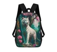 sinyumoney White Tiger Children's School Backpack Fashion Casual Children's Backpacks 3D Printed School Bags Boy Large Backpack 17inch