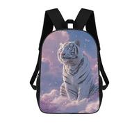 sinyumoney White Tiger Fantasy Sky School Backpack for Girls 17inch Casual Daypack Lightweight Rucksack Boy Girl Backpack for Middle School Students