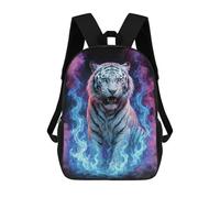 sinyumoney White Tiger in Flames Backpack School Bag Water Resistant School Bag Business Backpack for Boys/Girls/Teenagers 17inch