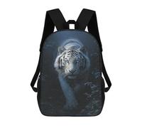 sinyumoney White Tiger in Misty Forest -1 School Backpack 3D Printed Children's 17inch Backpacks Bag Bookbag for Kids Boy Girl Book Bags Kids School Bag Travel Rucksacks