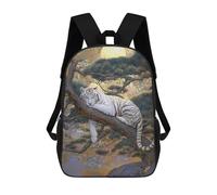 sinyumoney White Tiger Moonlit Forest Backpack School Bag Business Durable Laptop Bag for Campus Outdoor Travel Sports 17inch