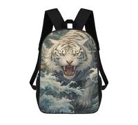 sinyumoney White Tiger Roaring in Water -1 Backpack School Rucksack Casual Daypacks School Work Travel Bag for Men, Women & Teenage Boys 17inch