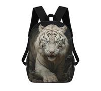 sinyumoney White Tiger Stalking Backpack School Backpack Kids School Bag Large Capacity Kids Backpack for School Rucksack 3D Book Bag Gifts for Kids 17inch