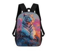 sinyumoney White Tiger Sunset School Backpack Water Resistant Computer Rucksack for Campus Outdoor Travel Sports 17inch