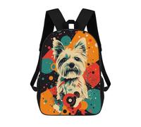 sinyumoney White West Highland Terrier Pop Art Print Playful Dog Decor School Bag Bookbag 3D Printed Children's Backpacks for Kids Boy Girl Book Bags Kids School Bag Travel Rucksacks 17inch