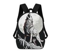 sinyumoney White Wolf Backpack School Bag School Secondary High School College Backpack Travel for Teenage Girls Boys Women Men 17inch
