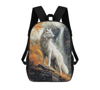 sinyumoney White Wolf by Waterfall Backpack School Bag Business Laptop Rucksack Bag Unisex Casual Daypack for Men/Women 17inch